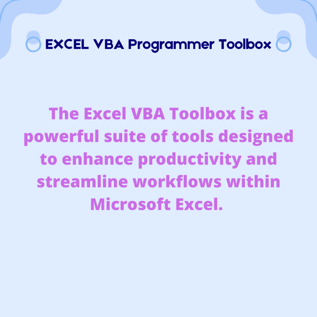 Excel VBA Programmer Toolbox